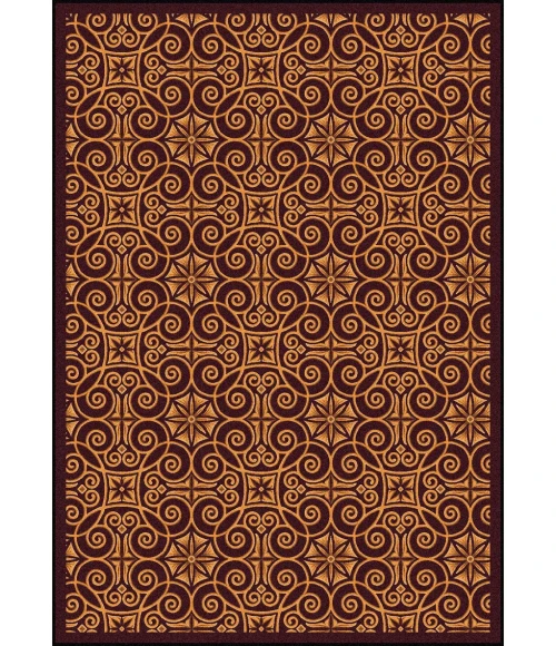 Joy Carpets Any Day Matinee Burgundy Antique Scroll 3ft.10in. x 5ft.4in. Rect. Rug