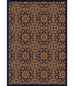 Joy Carpets Any Day Matinee Navy Antique Scroll 3ft.10in. x 5ft.4in. Rect. Rug