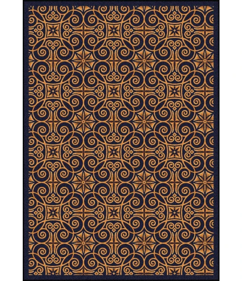 Joy Carpets Any Day Matinee Navy Antique Scroll 3ft.10in. x 5ft.4in. Rect. Rug