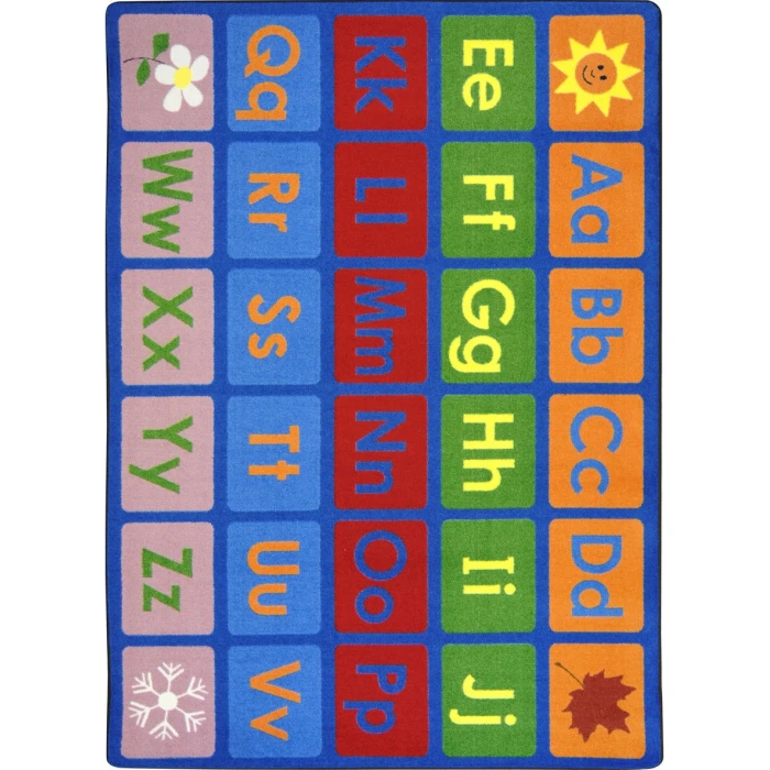 Joy Carpets Kid Essentials Multi Any Day Alphabet 5ft.4in. x 7ft.8in. Rect. Rug