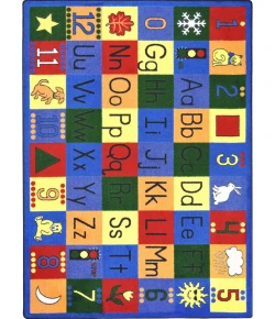 Joy Carpets Kid Essentials Multi Around the Block 10ft.9in. x 13ft.2in. Rect. Rug