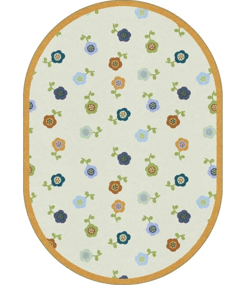 Joy Carpets Kid Essentials Bold Awesome Blossom 5ft.4in. x 7ft.8in. Oval Rug