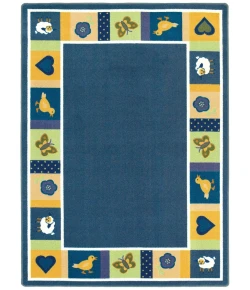 Joy Carpets Kid Essentials Bold Baby Blues 7ft.8in. x 10ft.9in. Oval Rug