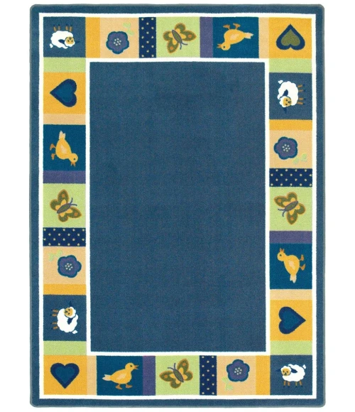 Joy Carpets Kid Essentials Bold Baby Blues 3ft.10in. x 5ft.4in. Oval Rug