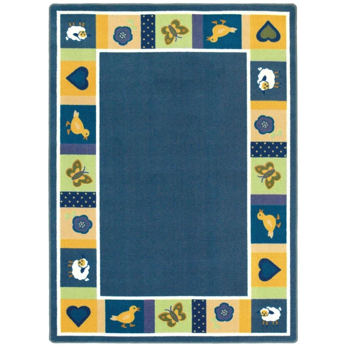 Joy Carpets Kid Essentials Bold Baby Blues 7ft.8in. x 10ft.9in. Oval Rug