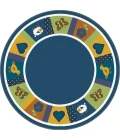 Joy Carpets Kid Essentials Bold Baby Blues 3ft.10in. x 5ft.4in. Oval Rug