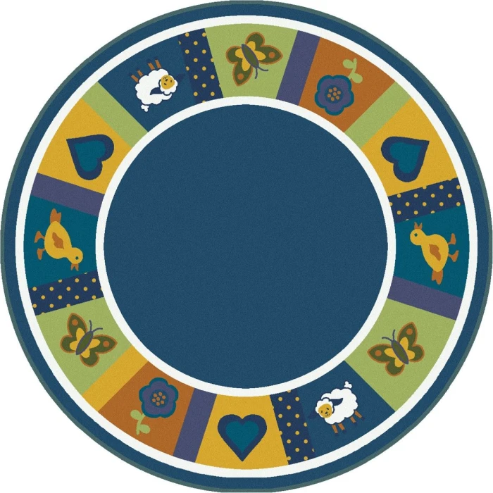 Joy Carpets Kid Essentials Bold Baby Blues 7ft.8in. x 10ft.9in. Oval Rug