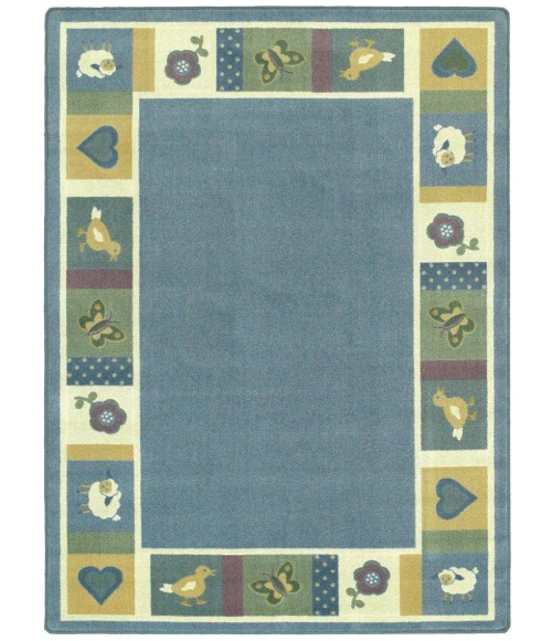 Joy Carpets Kid Essentials Soft Baby Blues 3ft.10in. x 5ft.4in. Oval Rug