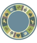 Joy Carpets Kid Essentials Soft Baby Blues 3ft.10in. x 5ft.4in. Oval Rug