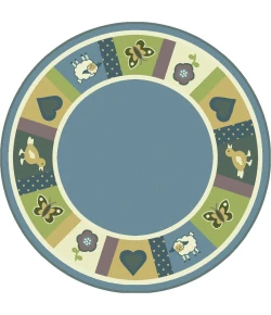 Joy Carpets Kid Essentials Soft Baby Blues 7ft.8in. x 10ft.9in. Oval Rug