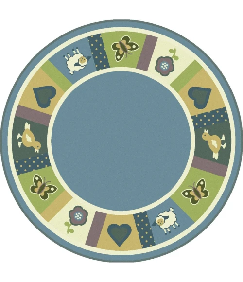 Joy Carpets Kid Essentials Soft Baby Blues 3ft.10in. x 5ft.4in. Oval Rug
