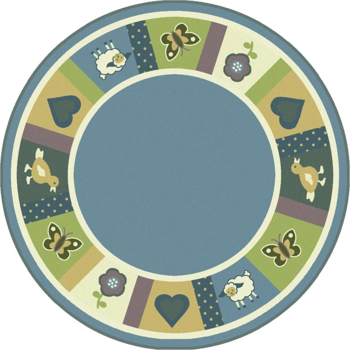 Joy Carpets Kid Essentials Soft Baby Blues 13ft.2in. Round Rug