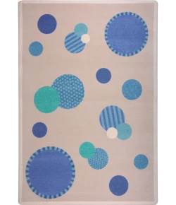 Joy Carpets Playful Patterns Blue Baby Dots 3ft.10in. x 5ft.4in. Rect. Rug