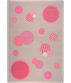 Joy Carpets Playful Patterns Pink Baby Dots 3ft.10in. x 5ft.4in. Rect. Rug