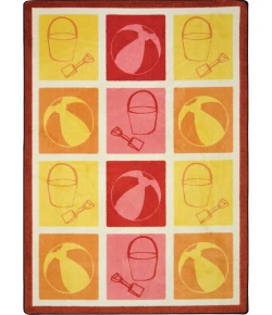 Joy Carpets Summer Solstice Multi Beach Fun 7ft.8in. x 10ft.9in. Rect. Rug