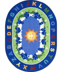 Joy Carpets Kid Essentials Multi Beautiful Day for Learning 5ft. 4in. x 7ft. 8in. Oval Rug
