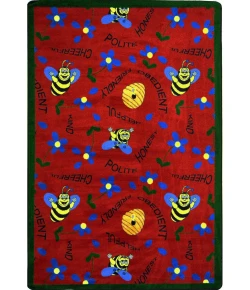 Joy Carpets Kid Essentials Red Bee Attitudes 7ft.8in. x 10ft.9in. Rect. Rug