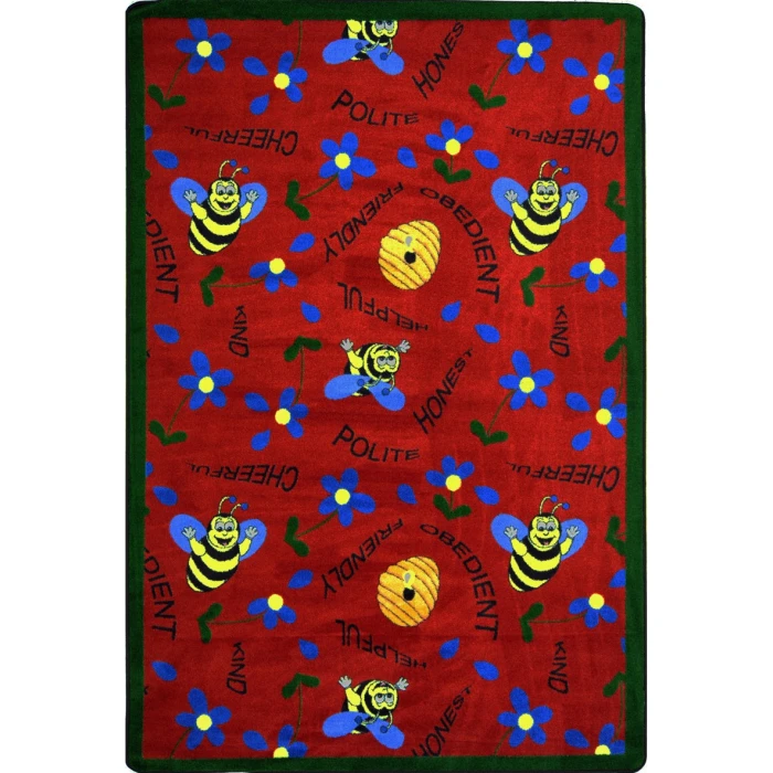 Joy Carpets Kid Essentials Red Bee Attitudes 3ft.10in. x 5ft.4in. Rect. Rug