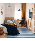 Joy Carpets Claremont Kids Blue Skies Between the Lines 5ft.4in. x 7ft.8in. Rect. Rug