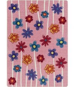 Joy Carpets Claremont Kids Bouquet Big Blooms 3ft.10in. x 5ft.4in. Rect. Rug