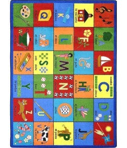 Joy Carpets Kid Essentials Multi Bilingual Phonics 10ft.9in. x 13ft.2in. Rect. Rug