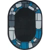 Joy Carpets Kid Essentials Marine BioStones 5ft.4in. x 7ft.8in. Oval Rug