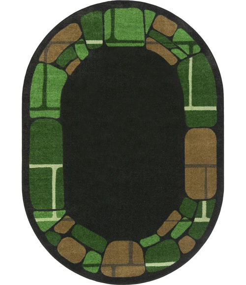 Joy Carpets Kid Essentials Meadow BioStones 5ft.4in. x 7ft.8in. Oval Rug