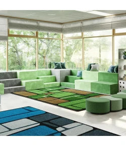 Joy Carpets Kid Essentials Marine BioStones 5ft.4in. x 7ft.8in. Rect. Rug