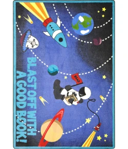 Joy Carpets Kid Essentials Multi Blast Off With a Good Book 10ft.9in. x 13ft.2in. Rect. Rug
