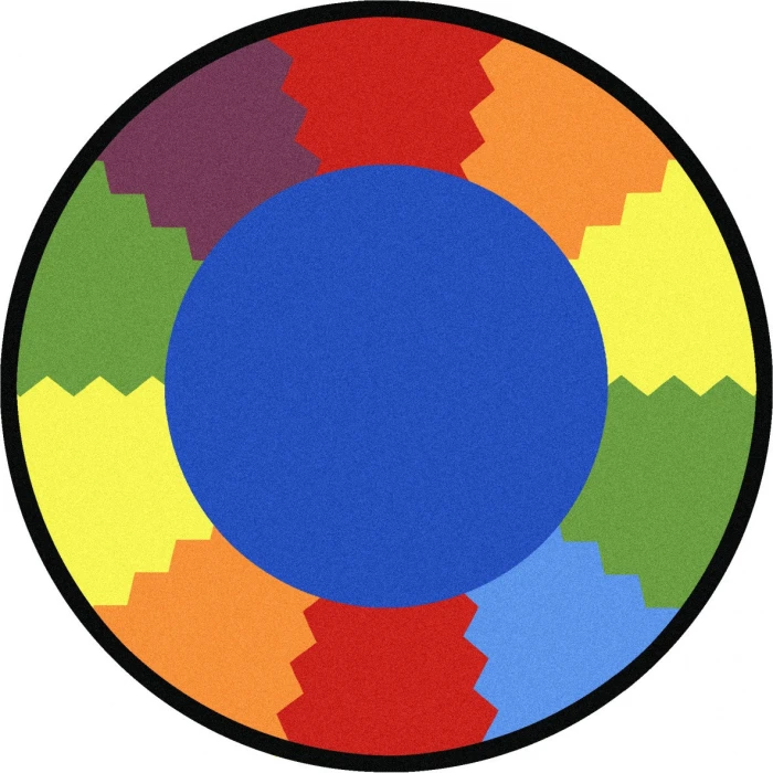 Joy Carpets Kid Essentials Multi Block Party 13ft.2in. Round Rug