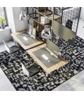 Joy Carpets WorkSpace Onyx Block Print 3ft.10in. x 5ft.4in. Rect. Rug