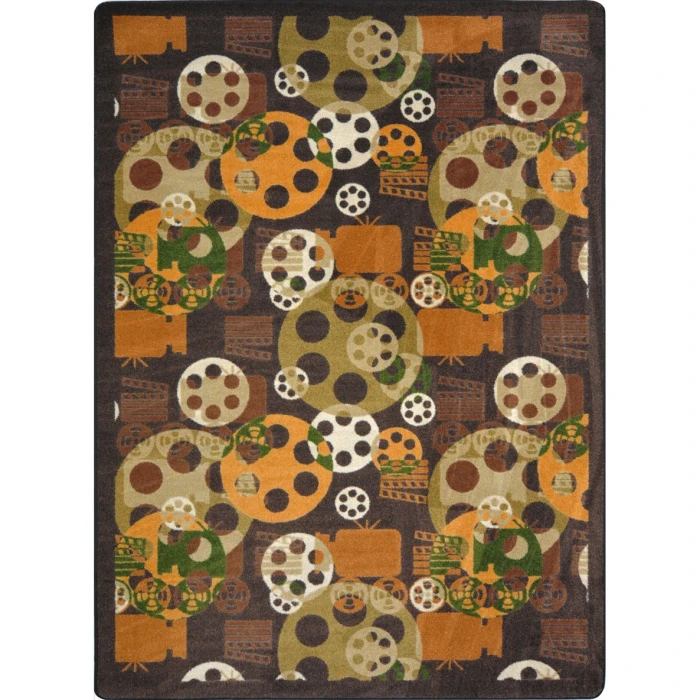 Joy Carpets Any Day Matinee Brown Blockbuster 5ft.4in. x 7ft.8in. Rect. Rug