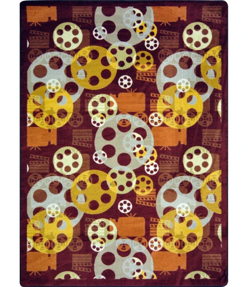 Joy Carpets Any Day Matinee Burgundy Blockbuster 7ft.8in. x 10ft.9in. Rect. Rug