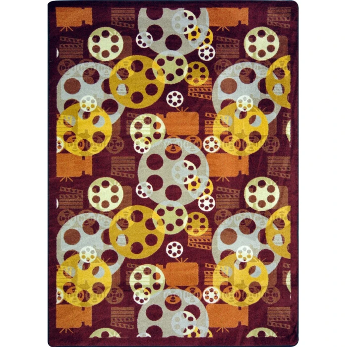 Joy Carpets Any Day Matinee Burgundy Blockbuster 5ft.4in. x 7ft.8in. Rect. Rug