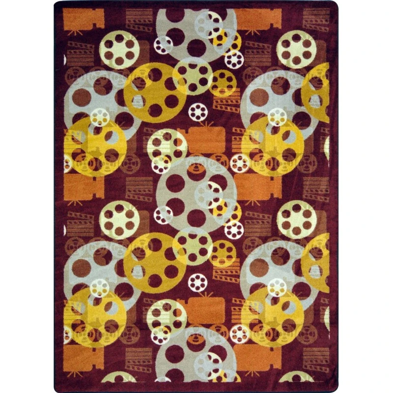 Joy Carpets Any Day Matinee Burgundy Blockbuster 5ft.4in. x 7ft.8in. Rect. Rug