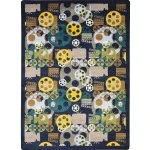 Joy Carpets Any Day Matinee Navy Blockbuster 5ft.4in. x 7ft.8in. Rect. Rug