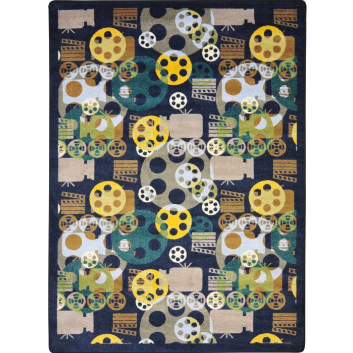 Joy Carpets Any Day Matinee Navy Blockbuster 5ft.4in. x 7ft.8in. Rect. Rug