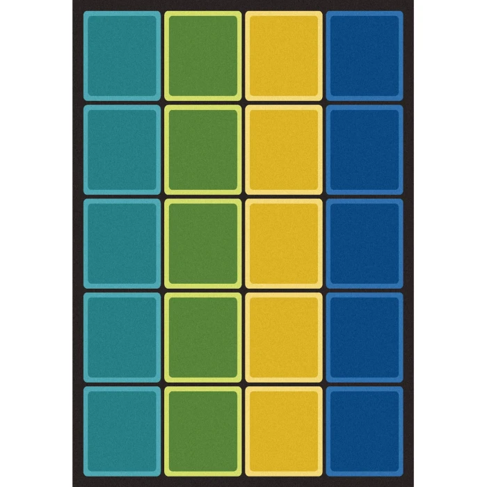 Joy Carpets Kid Essentials Earthtone Blocks Abound 5ft.4in. x 7ft.8in. Rect. Rug