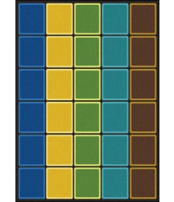 Joy Carpets Kid Essentials Earthtone Blocks Abound 7ft.8in. x 10ft.9in. Rect. Rug