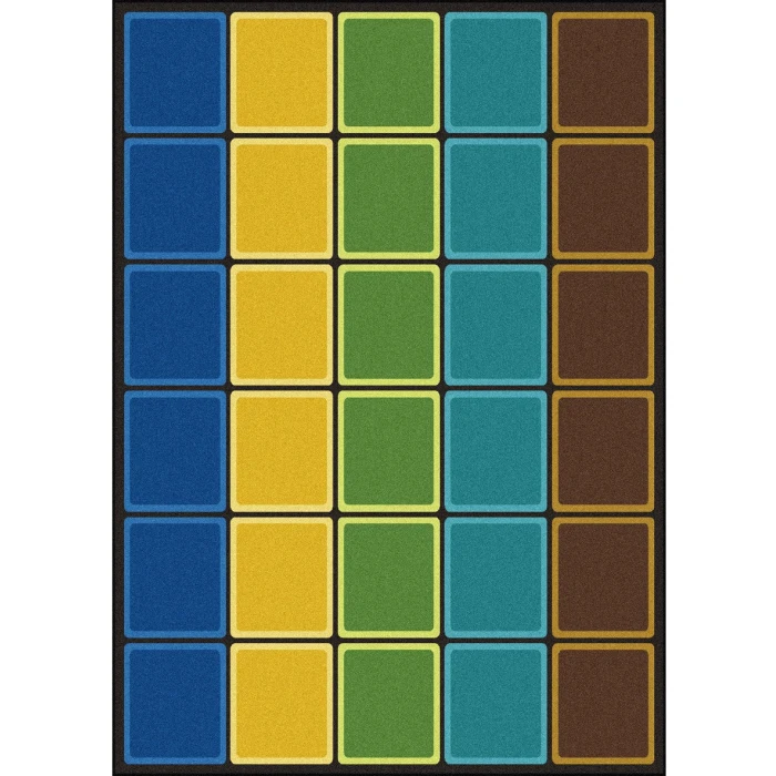 Joy Carpets Kid Essentials Earthtone Blocks Abound 10ft.9in. x 13ft.2in. Rect. Rug