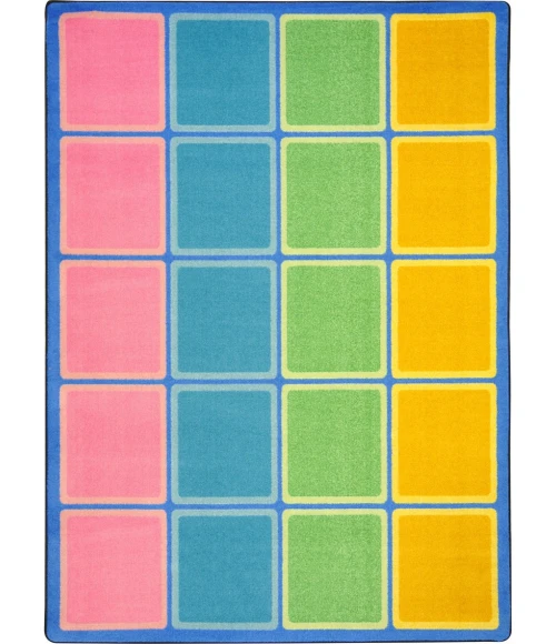Joy Carpets Kid Essentials Pastel Blocks Abound 5ft.4in. x 7ft.8in. Rect. Rug