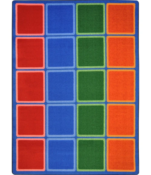 Joy Carpets Kid Essentials Primary Blocks Abound 5ft.4in. x 7ft.8in. Rect. Rug