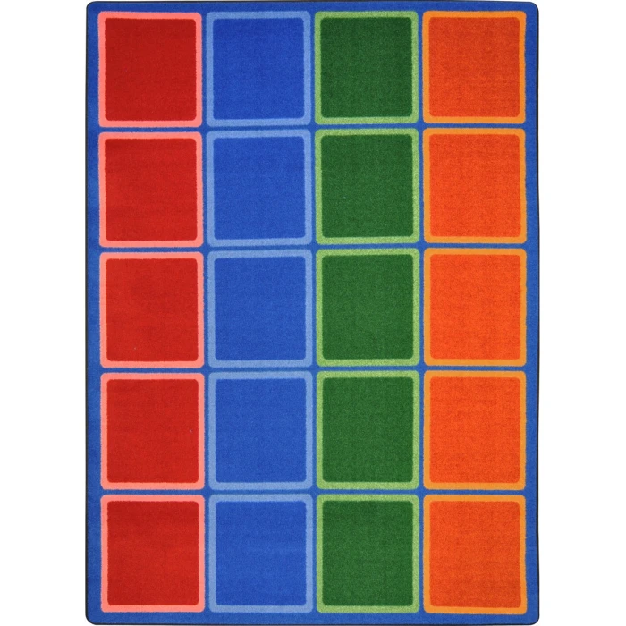 Joy Carpets Kid Essentials Primary Blocks Abound 5ft.4in. x 7ft.8in. Rect. Rug