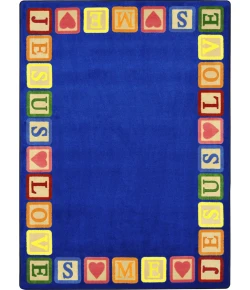 Joy Carpets Kid Essentials Multi Blocks of Love 7ft.8in. x 10ft.9in. Rect. Rug