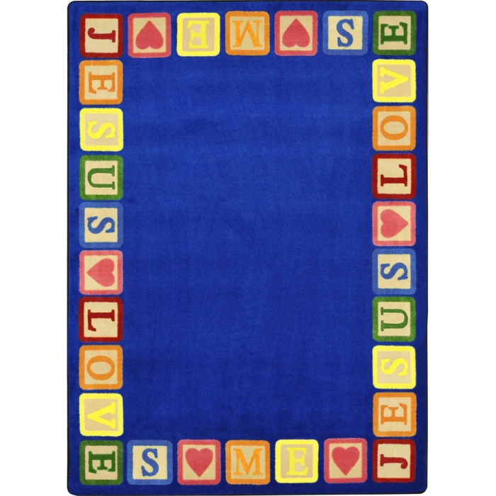 Joy Carpets Kid Essentials Multi Blocks of Love 5ft.4in. x 7ft.8in. Rect. Rug