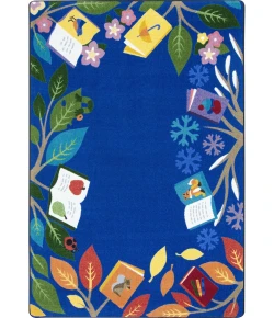 Joy Carpets Kid Essentials Multi Books for All Seasons 7ft.8in. x 10ft.9in. Rect. Rug