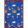 Joy Carpets Kid Essentials Blue Bookworm 10ft.9in. x 13ft.2in. Oval Rug