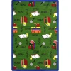 Joy Carpets Kid Essentials Green Bookworm 3ft.10in. x 5ft.4in. Rect. Rug