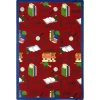 Joy Carpets Kid Essentials Red Bookworm 3ft.10in. x 5ft.4in. Rect. Rug