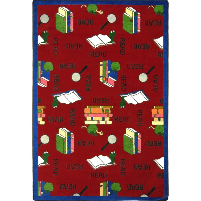 Joy Carpets Kid Essentials Red Bookworm 10ft.9in. x 13ft.2in. Rect. Rug